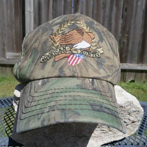 American Hunter Camo Snapback Hat Cap USA Vintage 80's/90's Eagle